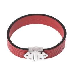 مملوكة مسبقًا Louis Vuitton Red Epi Leather Spirit Bracelet 17