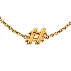 Pre Owned Louis Vuitton Gold Tone LV & Me Hashtag Bracelet