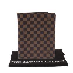 Pre Owned Louis Vuitton Damier Ebene Canvas Desk Agenda Cover