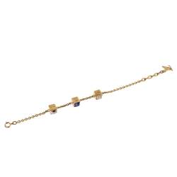 Pre Owned Louis Vuitton Gamble Crystal Gold Tone Bracelet