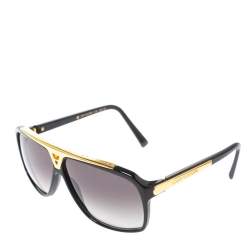 مملوكة مسبقًا Louis Vuitton Black & Gold/ Grey Gradient Z0105W Evidence Aviator Sunglasses