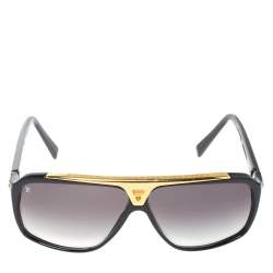 مملوكة مسبقًا Louis Vuitton Black & Gold/ Grey Gradient Z0105W Evidence Aviator Sunglasses