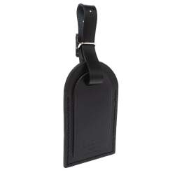Pre Owned Louis Vuitton Black Leather Luggage Name Tag