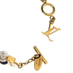 Pre Owned سوار ل وي فيتون كراي مي أريفر كريستال ولؤلؤ صناعي لون ذهبي