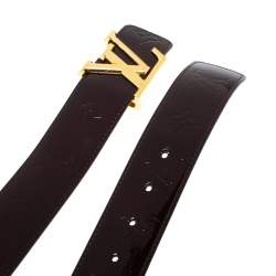 مملوكة مسبقًا حزام لوي فيتون الحروف الأولية أل في فيرنيه مونوغرامي عنابي 95 سم