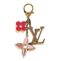 مملوكة مسبقًا Louis Vuitton Fleur de Monogram Multi Color Enamel Gold Tone Bag Charm & Key Holder