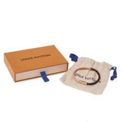 Pre Owned سوار لوي فيتون "دايلي كونفيدينشيال معدن ذهبي اللون و جلد و كانفاس مونوغرامي 