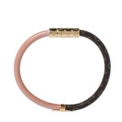 Pre Owned سوار لوي فيتون "دايلي كونفيدينشيال معدن ذهبي اللون و جلد و كانفاس مونوغرامي 