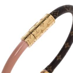 Pre Owned سوار ل وي فيتون "دايلي كونفيدينشيال معدن ذهبي اللون و جلد و كانفاس مونوغرامي 