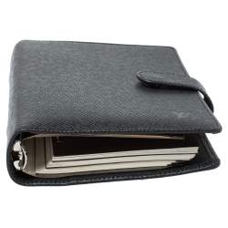مملوكة مسبقًا Louis Vuitton Black Leather Medium Ring Agenda Cover 