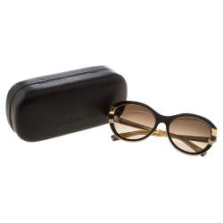 Pre Owned Louis Vuitton Gold Tone/ Brown Gradient Z0487W Petit Soupcon Cat Eye Sunglasses