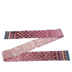 مملوكة مسبقًا وشاح بندانة لوي فيتون ماب مونوغرامي حرير وردي و عنابي