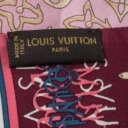 مملوكة مسبقًا وشاح بندانة لوي فيتون ماب مونوغرامي حرير وردي و عنابي