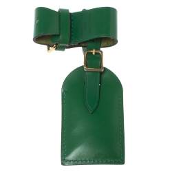 Pre Owned بطاقة أسم و حافظة حمالة حقيبة سفر لوي فيتون جلد أخضر