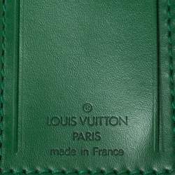 Pre Owned بطاقة أسم و حافظة حمالة حقيبة سفر لوي فيتون جلد أخضر