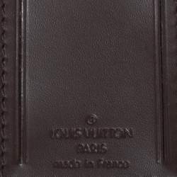 Pre Owned Louis Vuitton Brown Leather Luggage Name Tag & Strap Holder
