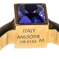 مملوكة مسبقًا خاتم لوي فيتون غامبل ذهبي اللون مزين كريستال مقاس أوروبي 53