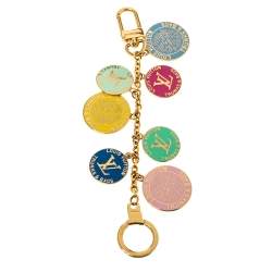 Pre Owned حلية حقيبة لوي فيتون لون ذهبي ايناميل حقائب وترانكز