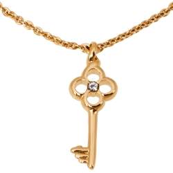 LOUIS VUITTON Swarovski Crystal Lady Lucky Key Supple Bracelet Gold 194451