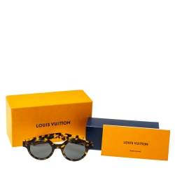 Pre Owned Louis Vuitton x Supreme Brown Tortoise Downtown Round Sunglasses
