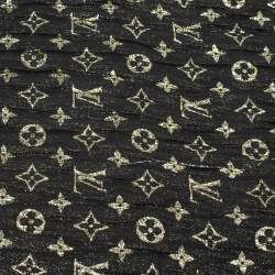 مملوكة مسبقًا Louis Vuitton Black Logo Monogram Lurex Silk So Glitter Stole