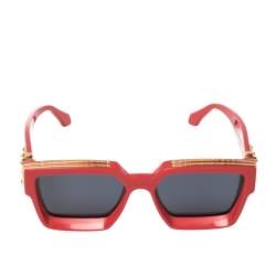 Louis Vuitton men/women Red Millionaire Sunglasses w/Silver Trim