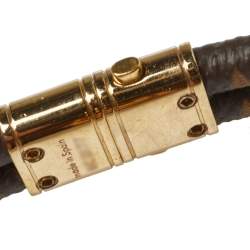 Pre Owned Louis Vuitton Keep It Twice Monogram Canvas Padlock Charm Bracelet 