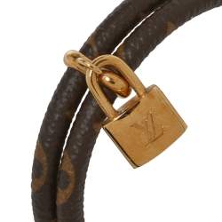 Pre Owned Louis Vuitton Keep It Twice Monogram Canvas Padlock Charm Bracelet 