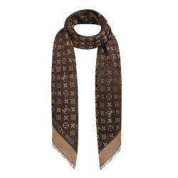 Pre Owned Louis Vuitton Brown Monogram Shine Shawl