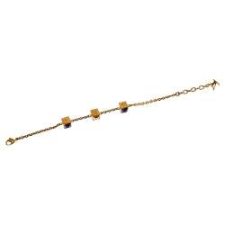Pre Owned Louis Vuitton Gamble Crystal Gold Tone Bracelet 