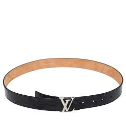 Louis Vuitton Black Epi Leather Initials Belt Size 85CM Louis Vuitton