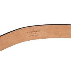 Pre Owned Louis Vuitton Black Epi Leather Initiales Belt Size 85CM