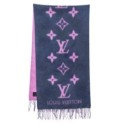 Louis Vuitton Indigo & Pink Reykjavik Cashmere Scarf Louis Vuitton