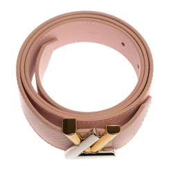 Pre Owned Louis Vuitton Rose Ballerine Epi Leather Twist Belt 85CM