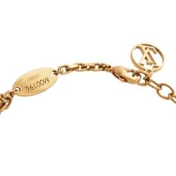 مملوكة مسبقًا Louis Vuitton Gold Tone Malletage Supple Bracelet 
