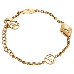مملوكة مسبقًا Louis Vuitton Gold Tone Malletage Supple Bracelet 