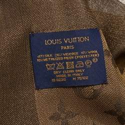 مملوكة مسبقًا وشاح لوي فيتون لامع صوف وحرير مونوغرامي بني