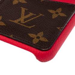Pre Owned Louis Vuitton Scarlet Leather and Monogram Canvas iPhone 11 Pro
