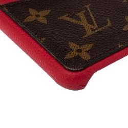 Pre Owned Louis Vuitton Scarlet Leather and Monogram Canvas iPhone 11 Pro