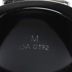 Pre Owned خاتم لوي فيتون لوك مي معدن فضي اللون و راتنج أسود مقاس وسط (ميديوم)