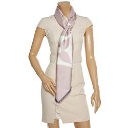 Louis Vuitton Rose Giant Id Silk Square Scarf