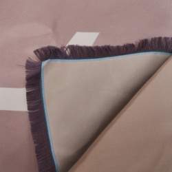 Louis Vuitton Rose Giant Id Silk Square Scarf