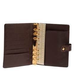 مملوكة مسبقًا Louis Vuitton Damier Ebene Canvas Medium Ring Agenda Cover