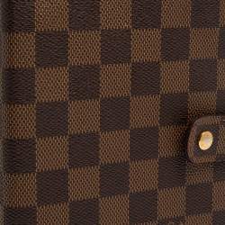 مملوكة مسبقًا Louis Vuitton Damier Ebene Canvas Medium Ring Agenda Cover
