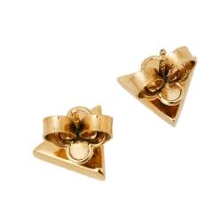 Pre Owned Louis Vuitton Gold Tone Essential V Stud Earrings