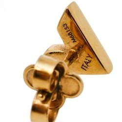 Pre Owned Louis Vuitton Gold Tone Essential V Stud Earrings