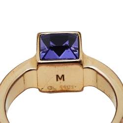 Pre Owned خاتم لوي فيتون لون ذهبي كريستال غامبل مقاس متوسط