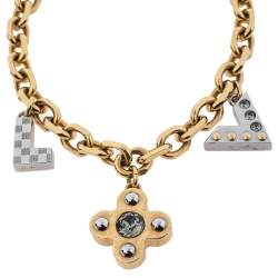 Louis Vuitton Crystal Love Letter Timeless Gold Tone Charm