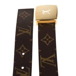 Pre Owned Louis Vuitton Monogram Canvas LV Cut Belt 90CM