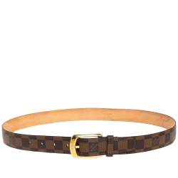 Louis Vuitton // Brown Damier Ebene Coated Canvas Belt – VSP